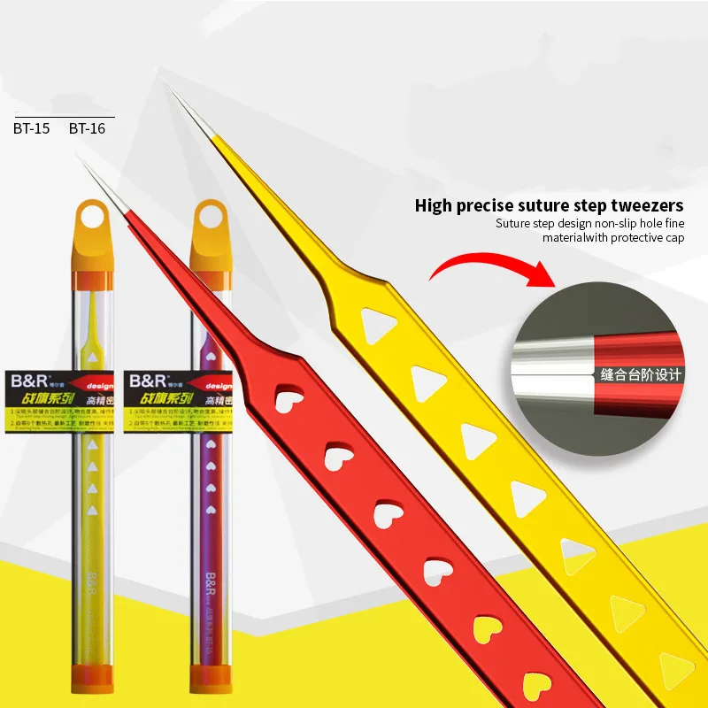 Imagem -04 - R-alta Dureza Oco Calor-dissipando Pinças Precisão Pinças Impressão Digital Linha Fly Reparação Telefone Bt15 Bt-16 b &