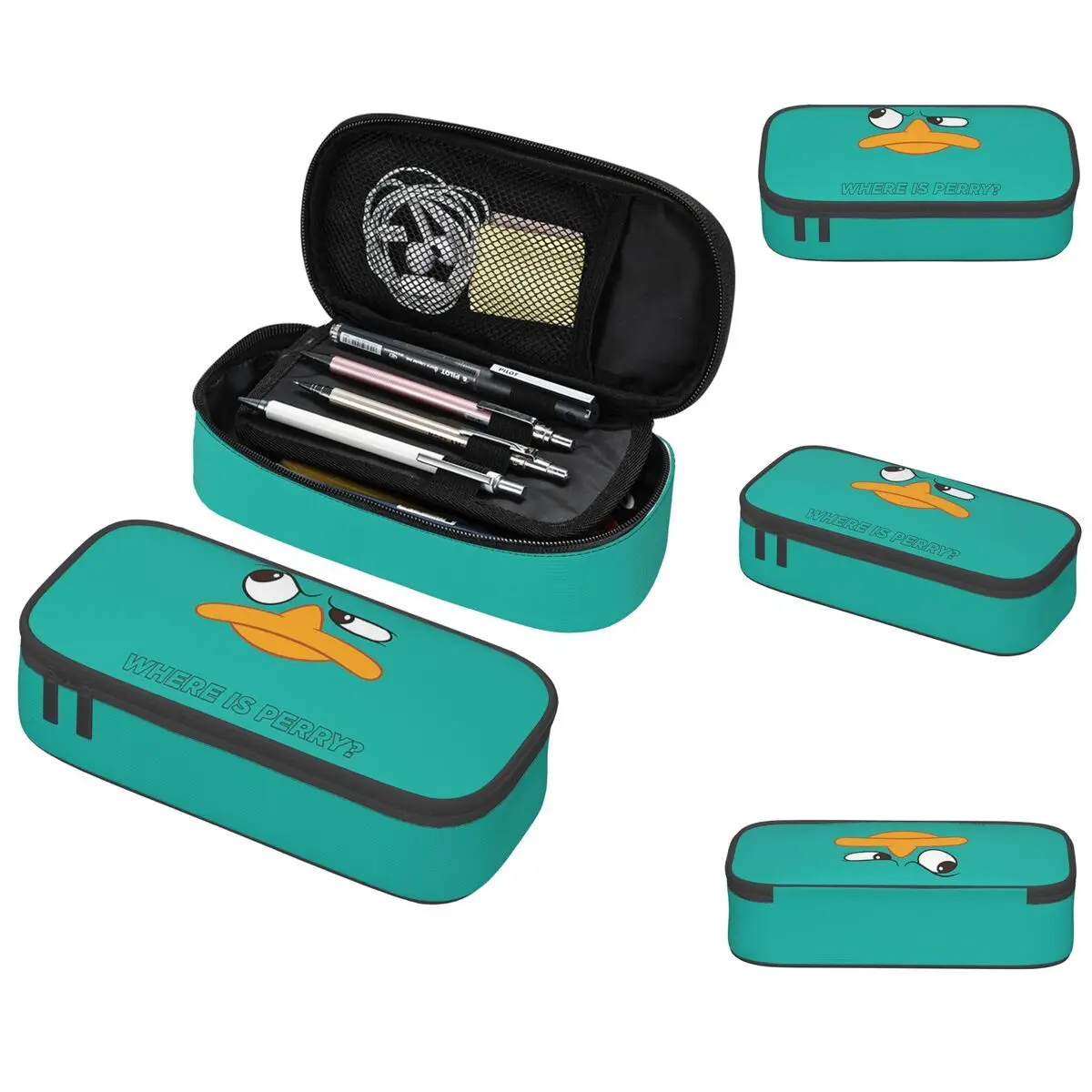 Perry The Platypus Pencil Cases Large Storage Pen Bags Pen Box Pencil Pouch For Boys Girls Students Stationery School Office