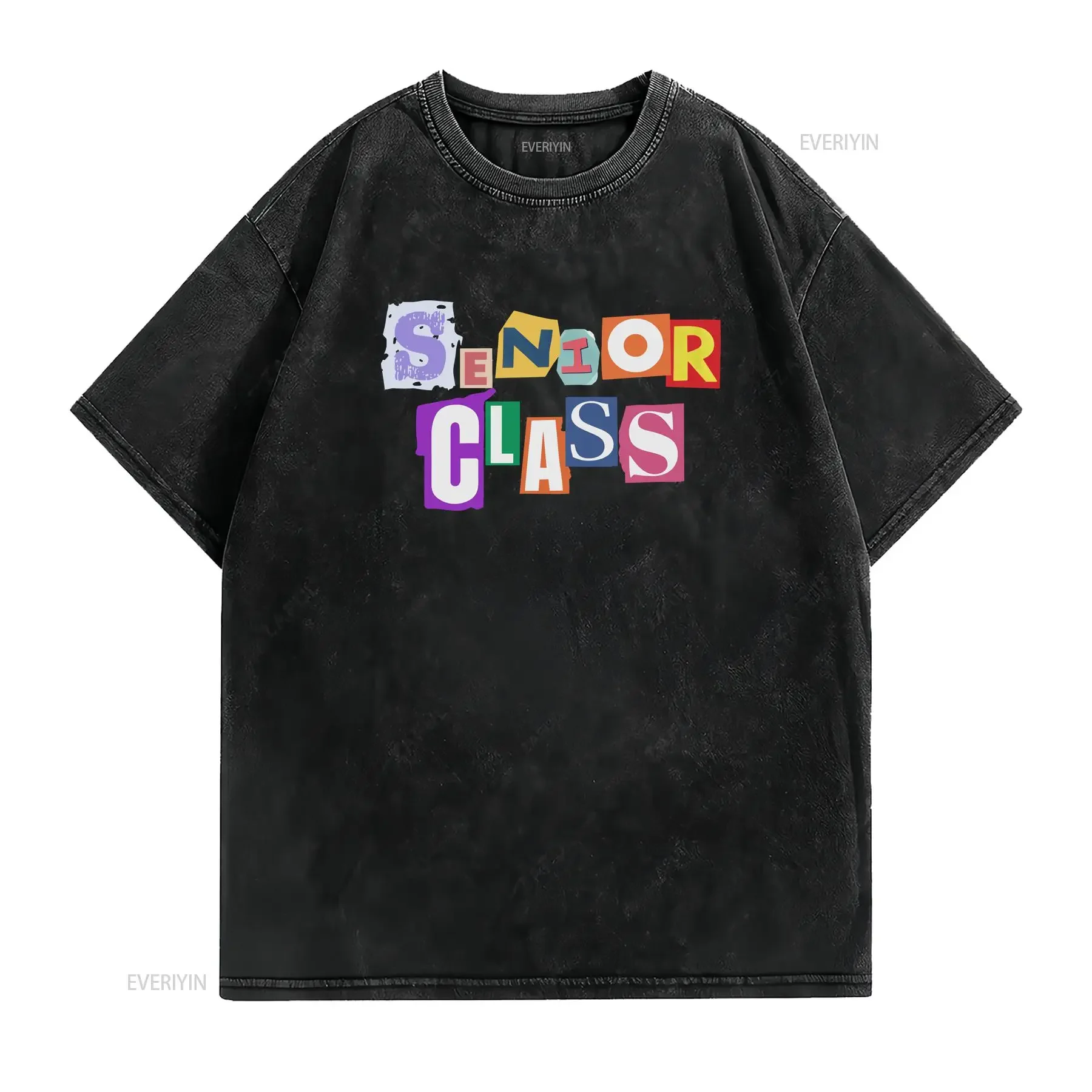 Senior Class T Shirt Graduation Keepsake School Memories of 2024 High College Grad vintage Washed Versatile Unisex Slightly