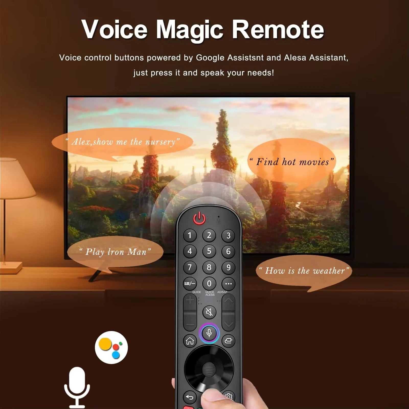 

Smart TV Remote Control MR24GA, Motion Voice & Air Mouse, Universal Compatible with lg 43NANO81T6A, OLED65B42LA, C45 Series.