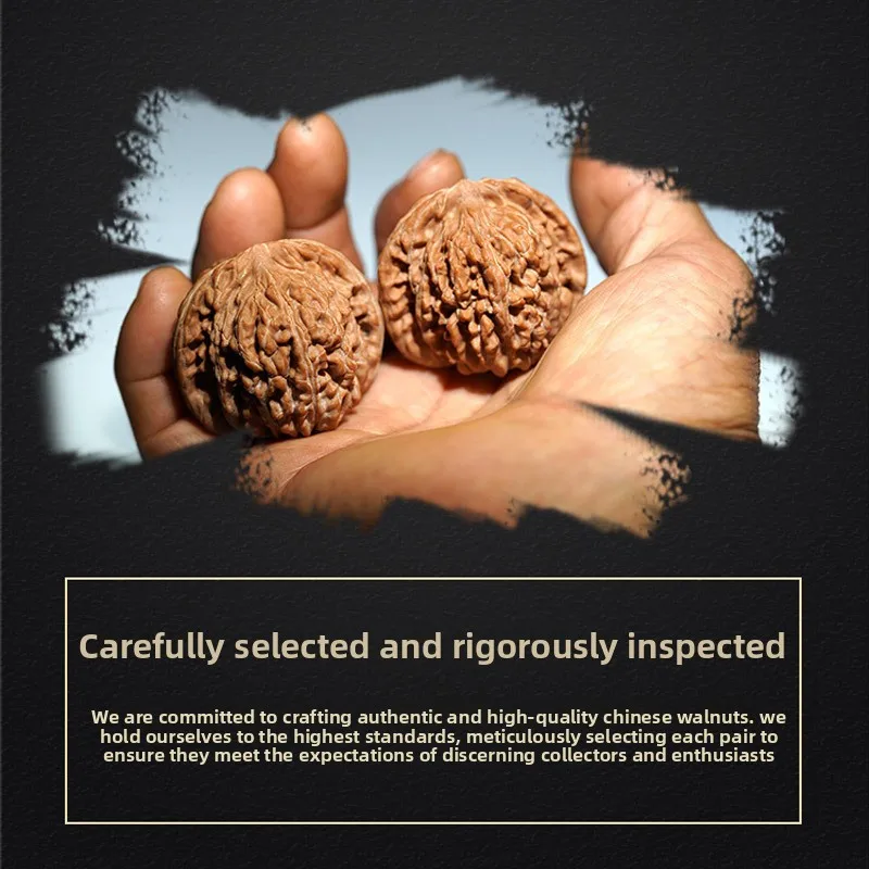 Chinese Auspicious Natural Walnut Hand Massage Toys 2 Pcs Sizhoulou Lion Head Walnuts For Men Collection Good Luck Fortune Bless