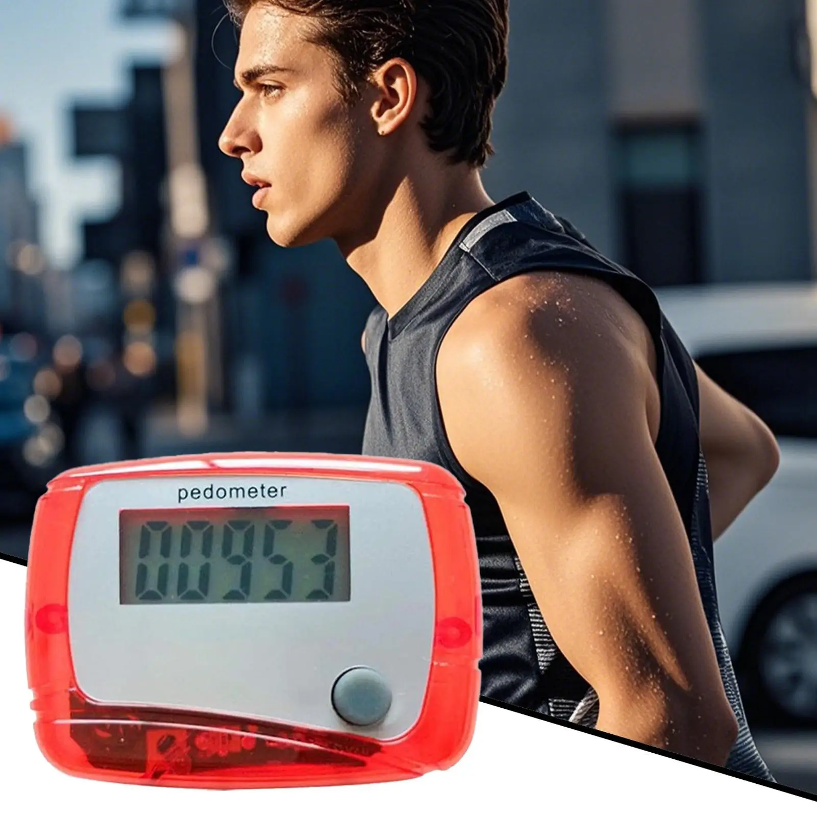 1pc Portable Counter Digital LCD Pedometer Clipping Walking and Running Pedometer Walk Meter Senior Steps Counter for Sports