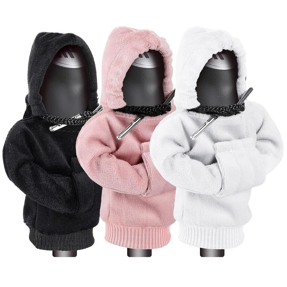 Fashion Hoodie Car Shift Knob Cover Manual Gear Handle Decoration Cover Sweatshirt Gear Lever Decor Car Interior Accessories