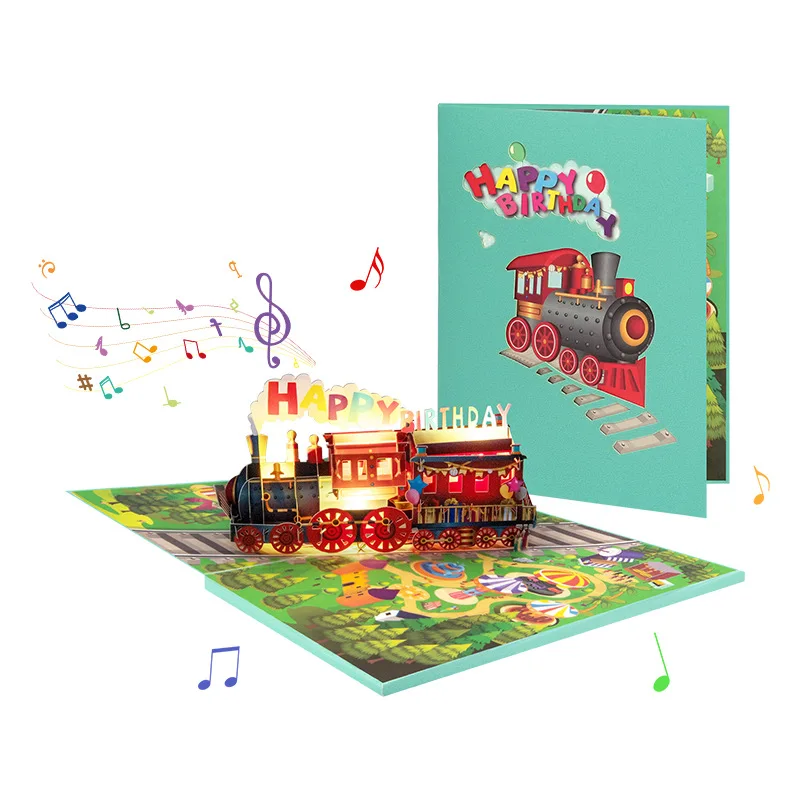 Music Birthday Card, Music Pop Up Card for Birthday Kids, 3d Musical Greeting Card Birthday Party Gift Baby Shown