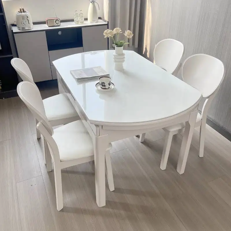 

Modern Chairs Set Dining Table White Decorations Solid Wood Dining Table Living Room Restaurant Stoly Do Jadalni Furniture Home