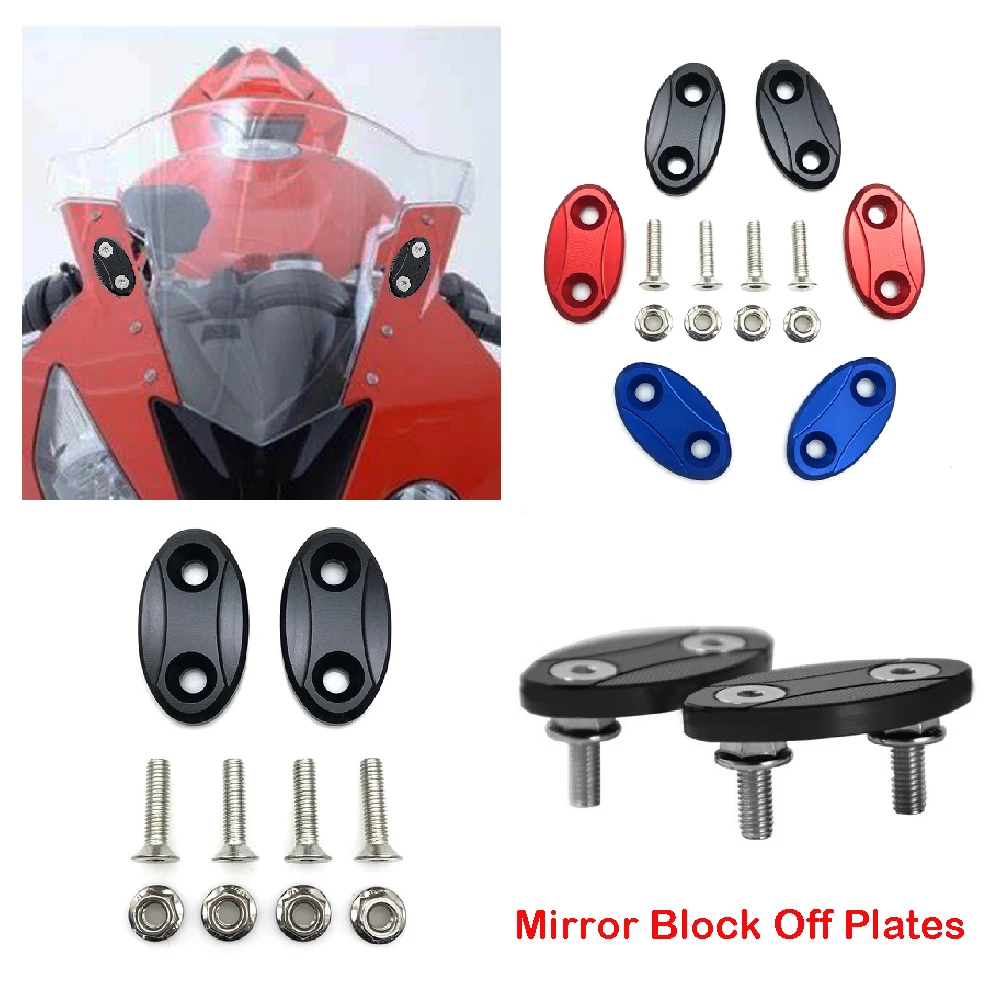 

Fits for BMW S1000RR HP4 S1000 RR ABS 2009-2018 Motorcycle Mirror Block Off Blanking Plates Hole Base Decorative Caps Kits