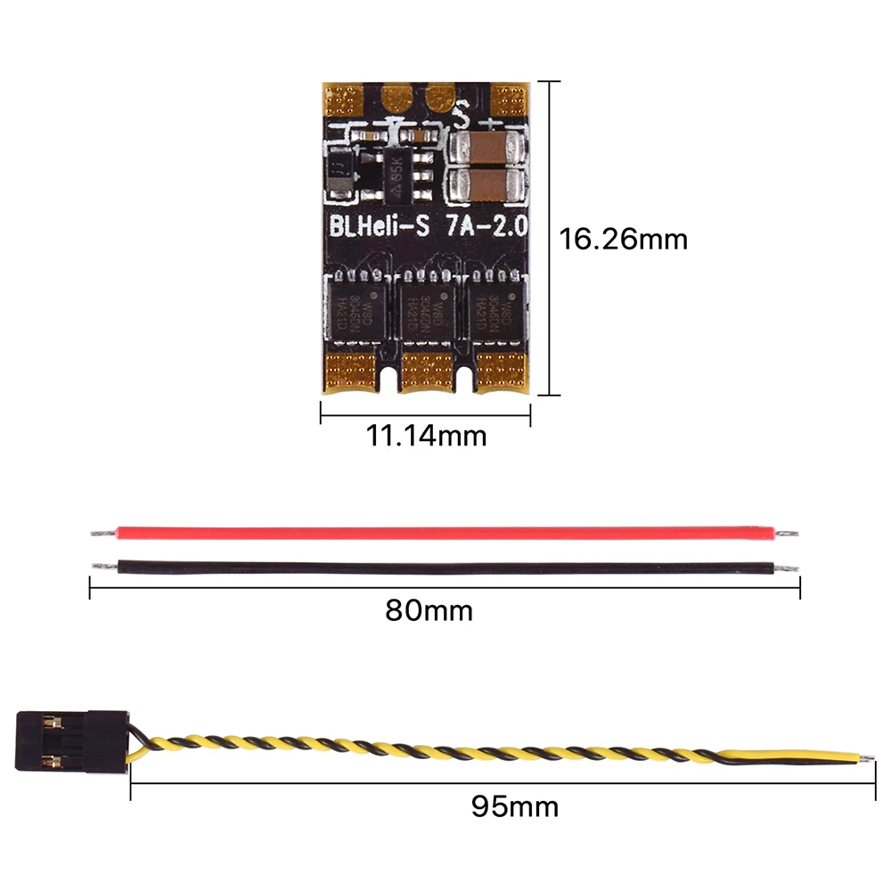 DYS XSD 7A BLheli_S RC ESC Micro Speed Controller Dshot600 / Dshot300 / Oneshot42 / Multishot 1-2s per Drone da corsa FPV fai da te