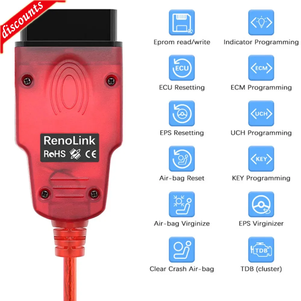 

Лучший Renolink V1.99 для Renault OBD2 ECU Программатор Reno Link 1,99 диагностический кабель USB для Renault ключевое кодирование/Подушка безопасности