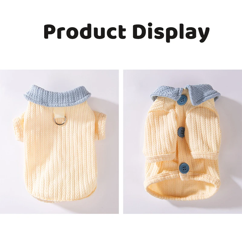 Summer Pet Shirt Fashion Solid Dog Clothes Breathable Puppy Coat Simple Cat Shirt Pet Sweatshirts Chihuahua Outfits Dog Costumes - view 5