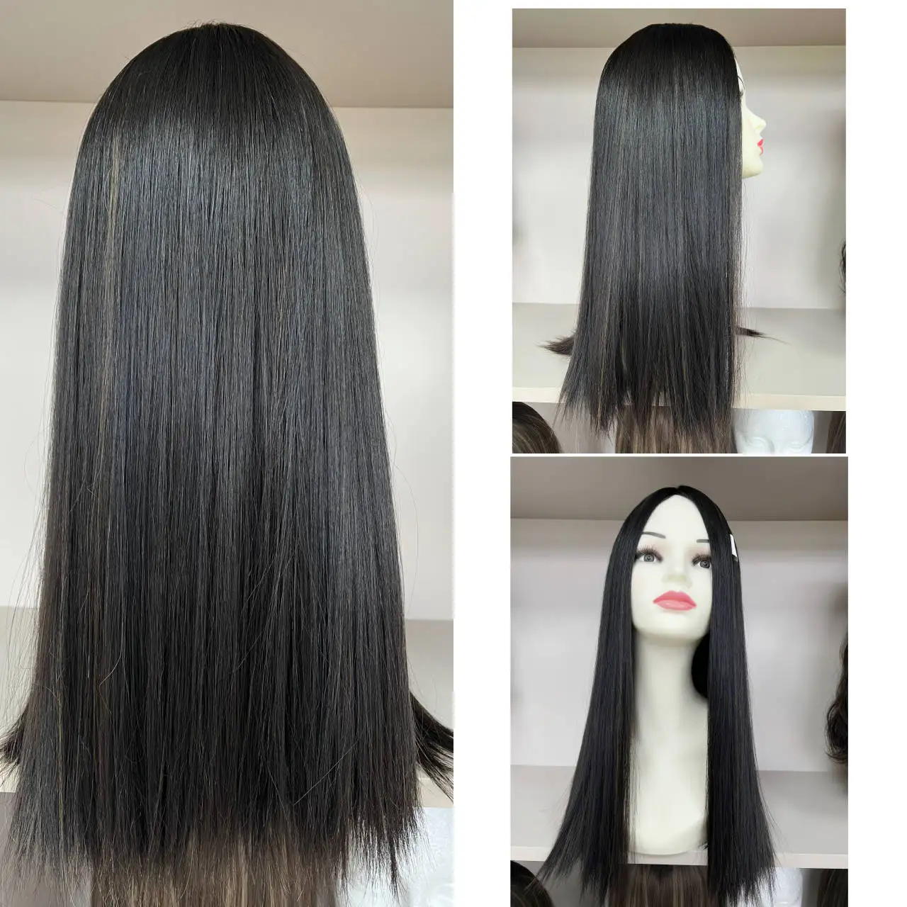 

European Virgin Human Hair Silk Top Tsingtaowigs Straight Kosher Wig For Women