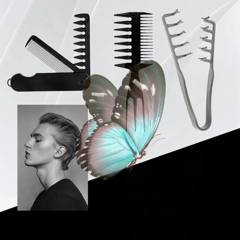 3Pcs Hair Styling Comb Kit Men Women Instant Volume Texture Comb For All Hair Types Voluminous Wide-Toothed Anti Static Comb