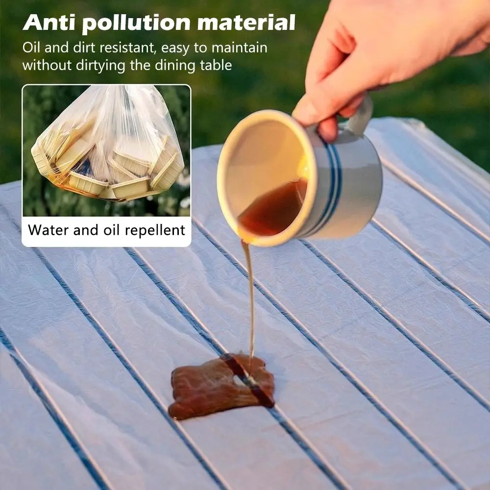 10Pcs/set Plastic Disposable Tablecloth Oil-Proof Eco-Friendly Table Cover Elastic Edged Waterproof Table Protector