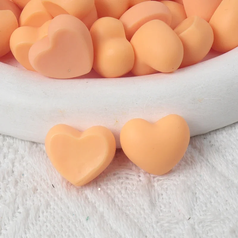 10/100pcs Resin Accessories Love Heart Frosted DIY Hairpin Keychain Pendant Handicrafts Patch Handmade Materials