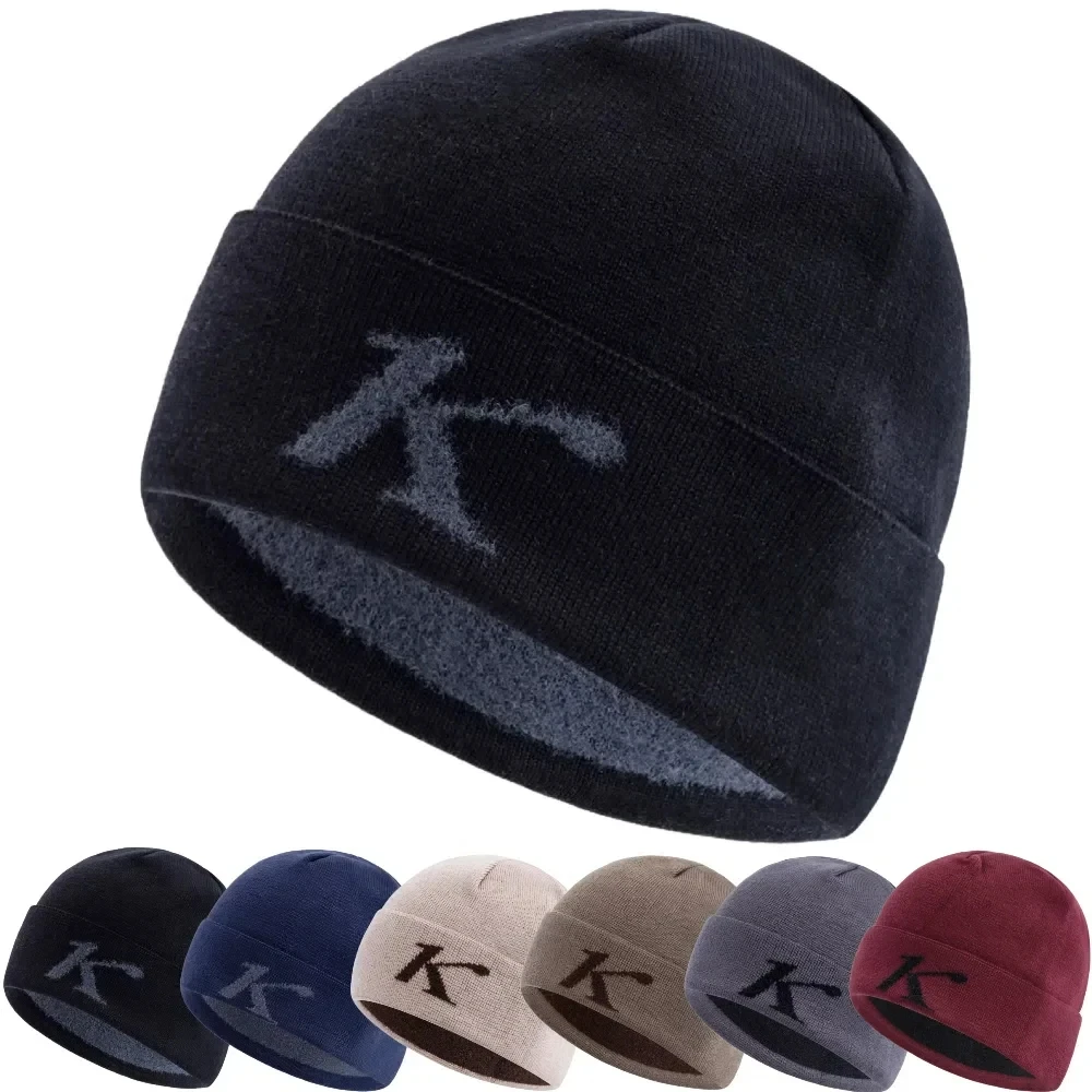 جديد للجنسين أزياء الشتاء قبعة عارضة بيني القبعات للرجل المرأة في الهواء الطلق K حرف K محبوك قبعة