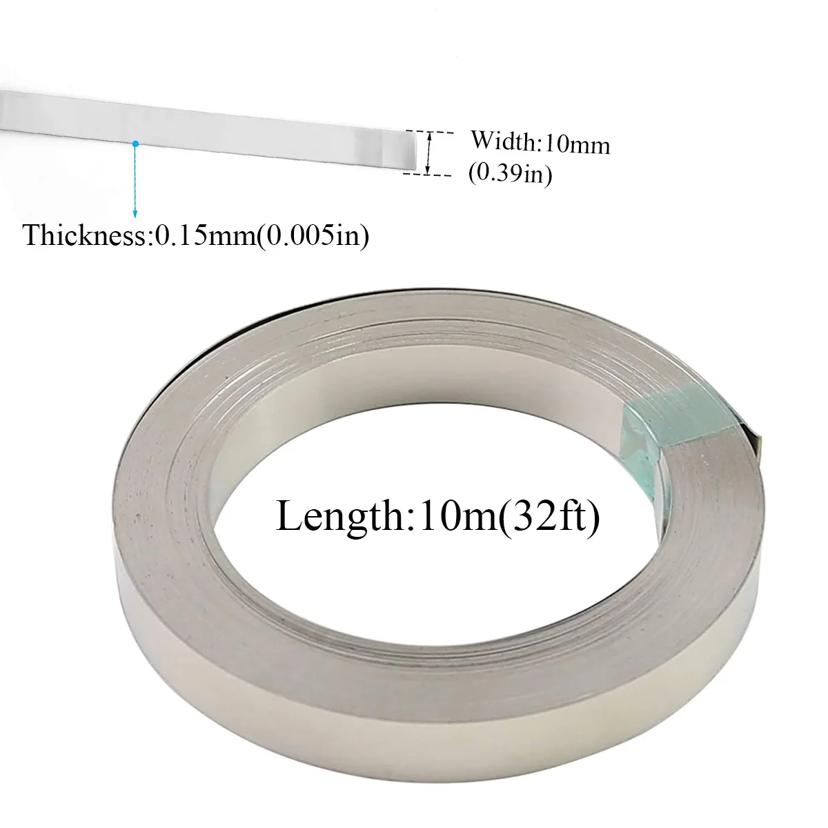 Nickelstreifen 0,15x(4mm/6mm/8mm/10mm) Nickelband für 18650 Nickelstreifen zum Schweißen von Lithium-Batteriepacks