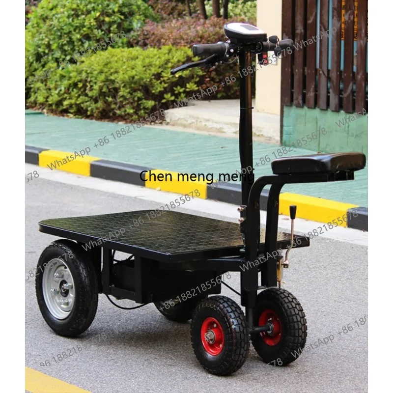 Portable electric handcart for transporting goods and capable of climbing slopes