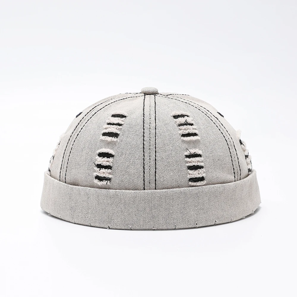 หมวกฮิปฮอปสไตล์สตรีทสำหรับผู้ชาย หมวกเดนิมทรงโดม หมวกกะลาสีสำหรับผู้หญิง ลดราคา