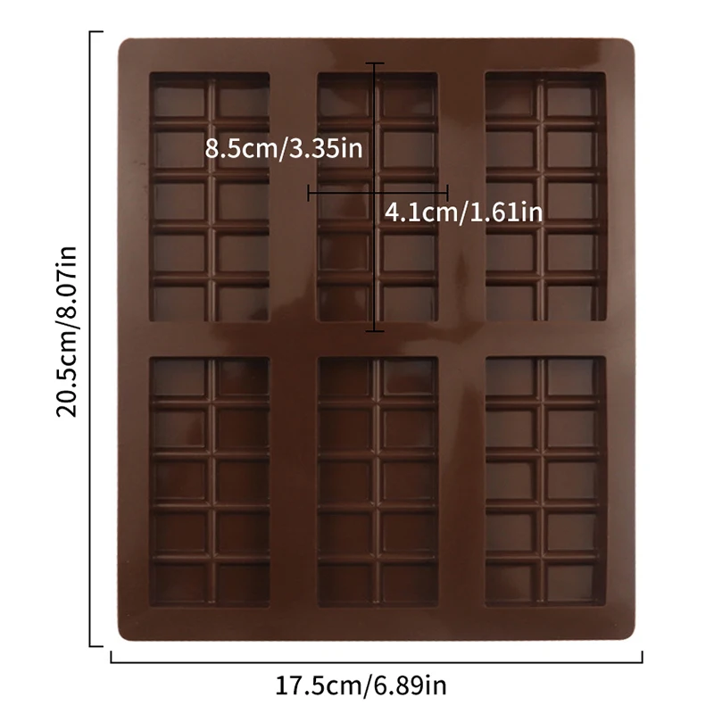 Chocolate Candy Bar Silicone Mold Rectangle Break Apart Protein Engery Mould Wax Melt Fat Bomb Snack Kitchen Accessories Tools