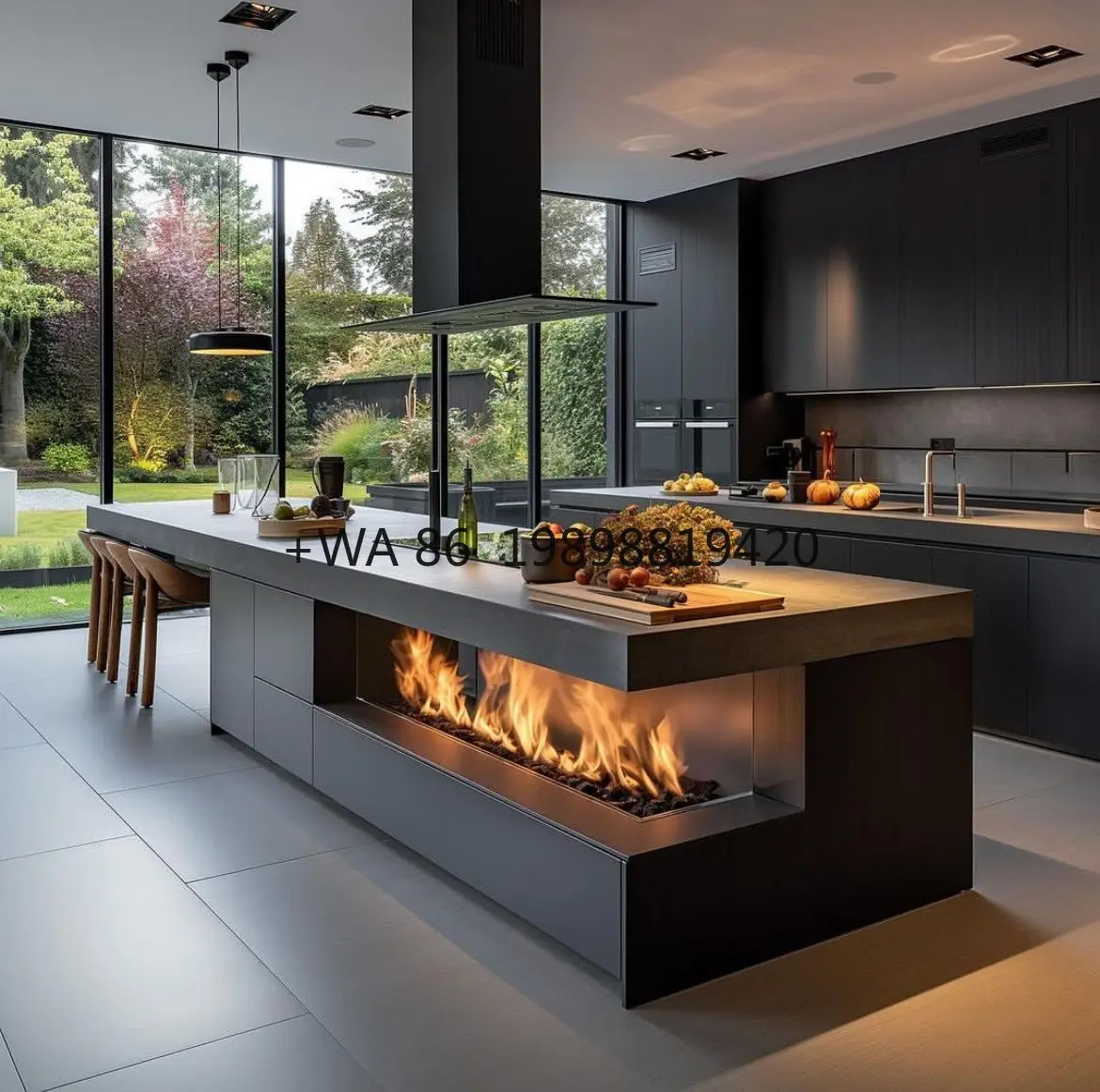 WiFi-Controlled 3D Water & Steam Fireplace for a Realistic Fire Experience
