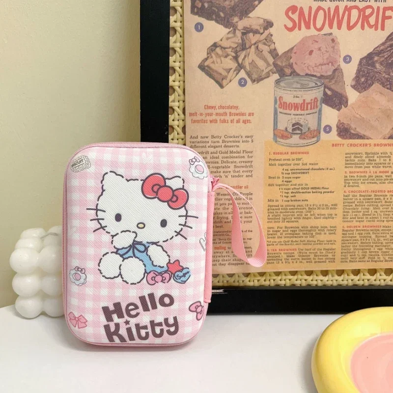 Sanrio Peripheral Hello Kitty Storage Bag Large Headphone Charger Data Cable Hard Drive Coin Wallet Mobile Power Storage Box