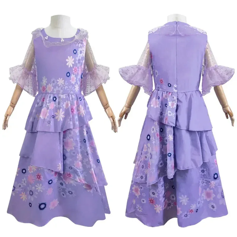 ENCANTO Isabela Madrigal vestido morado disfraz de Cosplay mascarada de Halloween trajes de fiesta de Carnaval para niños adultos;3,c'5.b;8'
