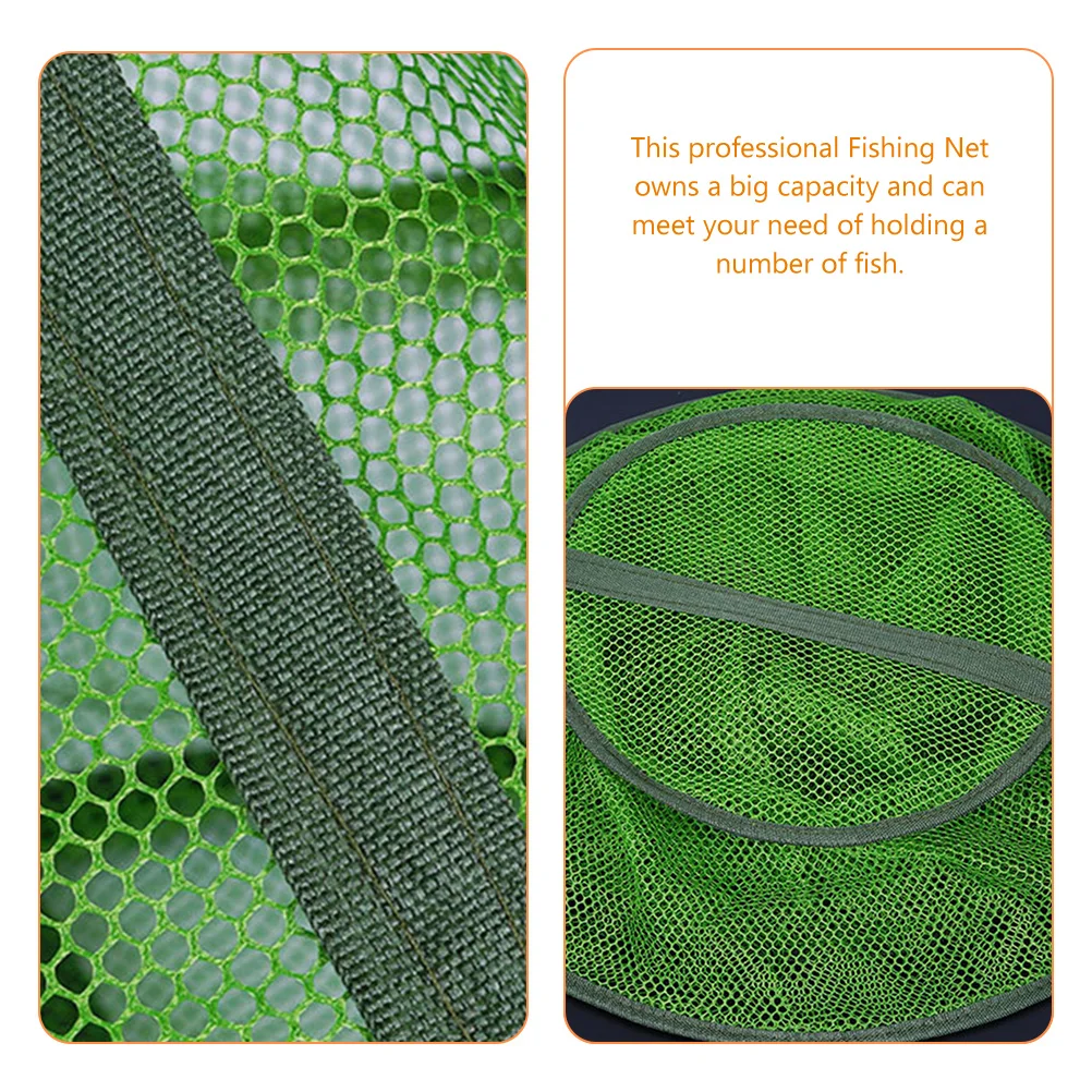 

Nylon Fish Basket Foldable Mesh Bag Portable Fishing Net Reusable Catching Trap Big Capacity Outdoor Accessories