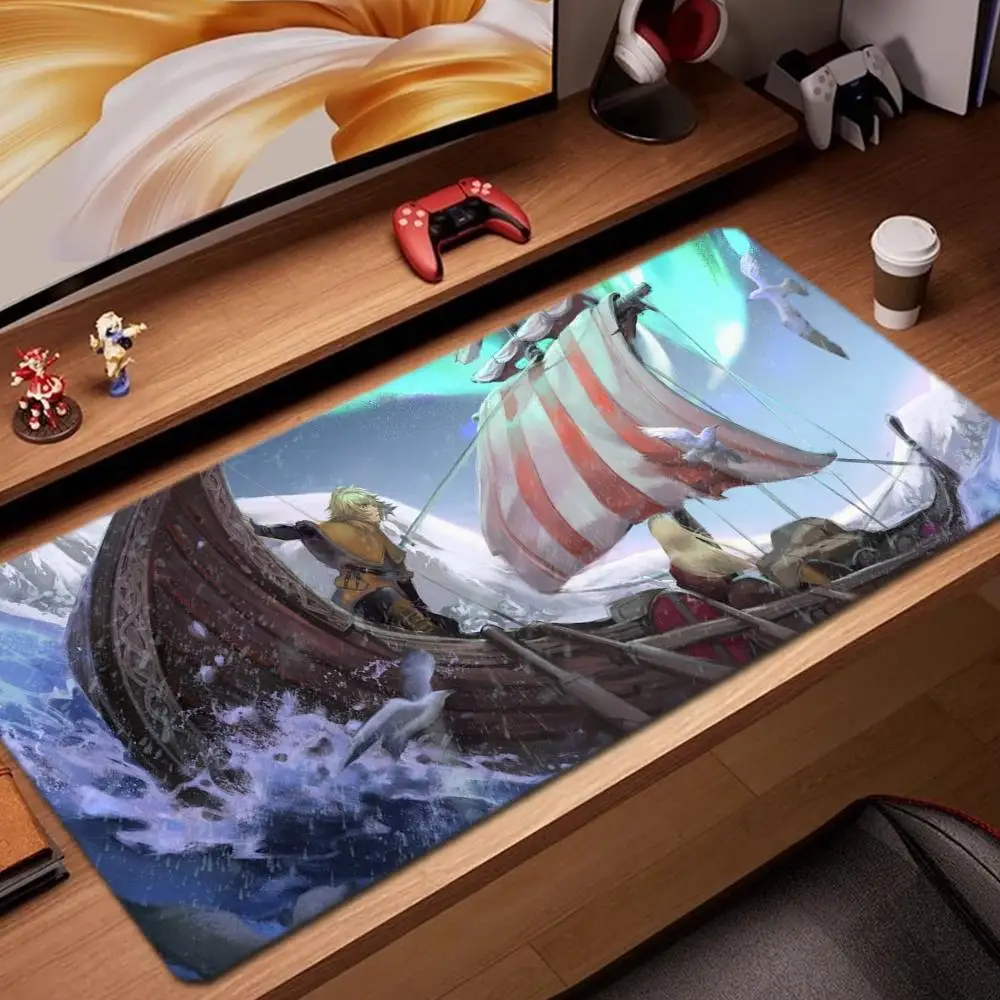 

vinland saga Mouse Pad Game Accessories keyboard pad XXL large locking edge 900X400 mm table mat Gaming mousepad