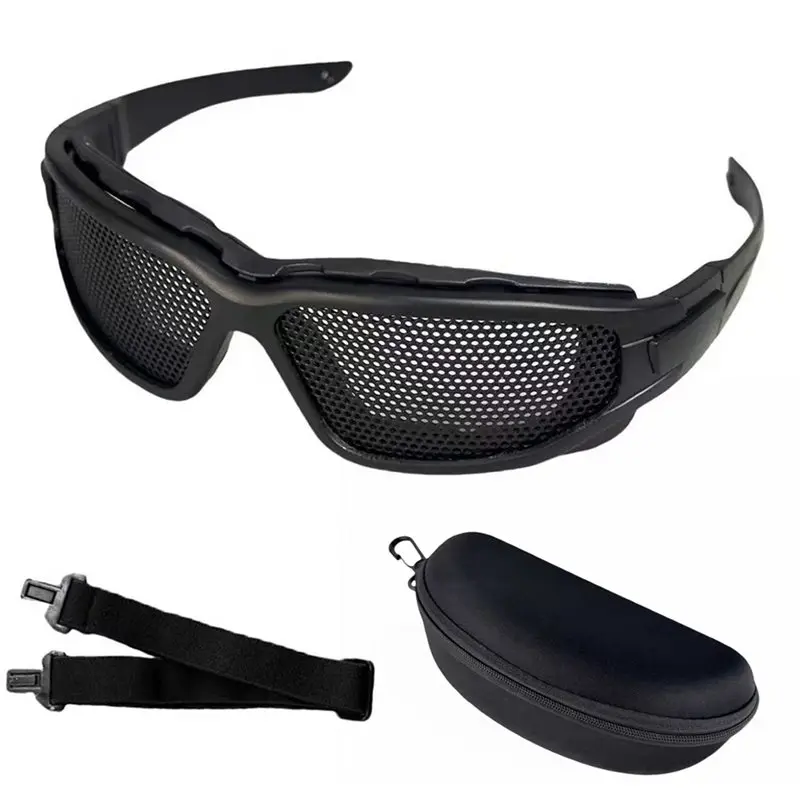 T24C For Vision Improvement Breathable Wire Mesh Safety Glasses Iron Shock Protection Goggles Outdoor Game Fan Activity