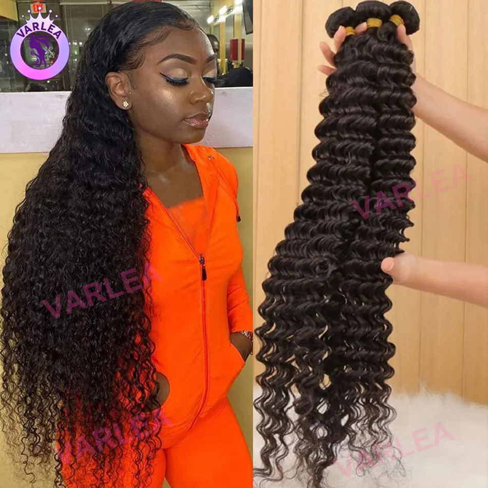 

Пучки человеческих волос с глубокими волнами, бирманские пучки вьющихся волос, пучки волнистых волос 24, 26, 28, 30 дюймов, наращивание волос, 1/3/4 шт.