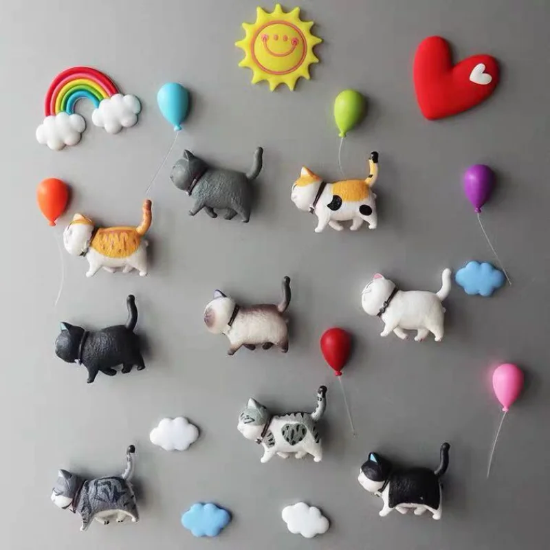 

9Pcs/Creative Cat Refrigerator 3d Cartoon Cat Magnet Cute Magnetic Stickers Message Stickers Cute Cats Home Decore