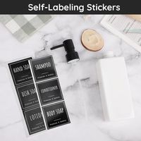 3PCS 500ml Hand Soap Dispenser Set Plastic Empty Plastic Dispenser Bathroom Label Countertop Soap Dispenser Refillable Bottles