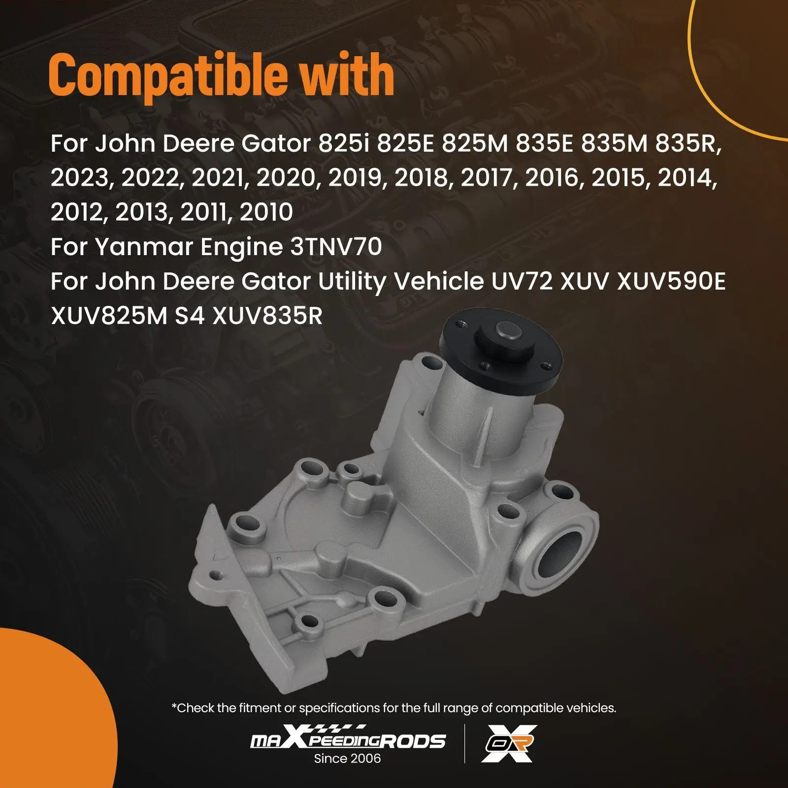 

Engine Water Pump Coolant System Part for John Deere 825i 825E 825M MIA11730