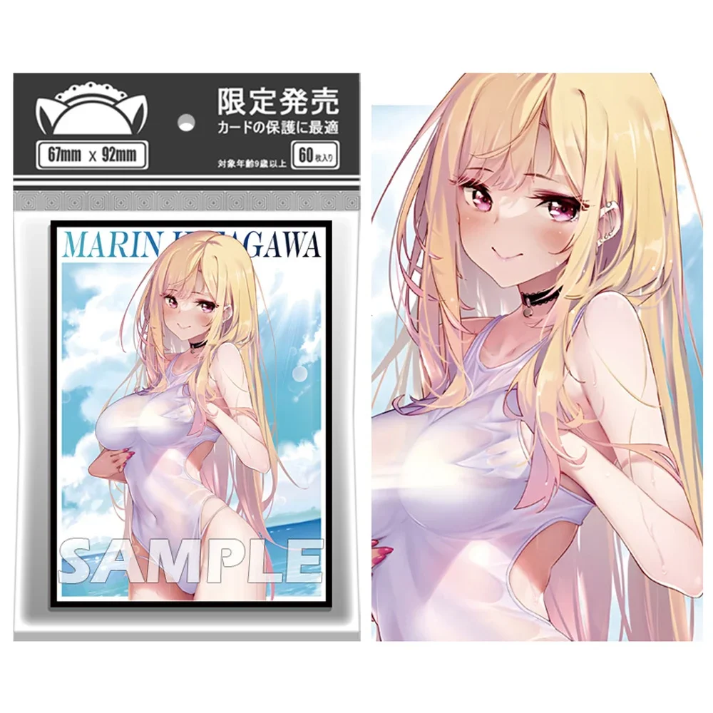 60 uds 67 × 92mm Art Anime Hito Kawashima fundas para tarjetas ajuste perfecto MTG/PKM Marin Protector de tarjetas de carga superior antidesgarro y antidesgaste