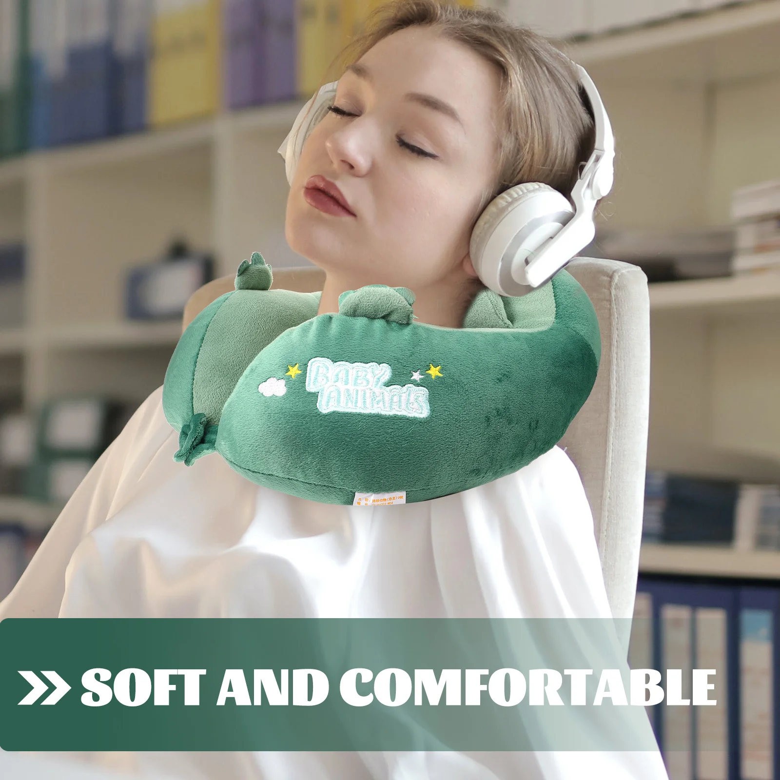 

Animal Style Travel Neck Pillow Soft U-Shaped Neck Support Comfortable Airplane Travel Pillow Portable Washable Design