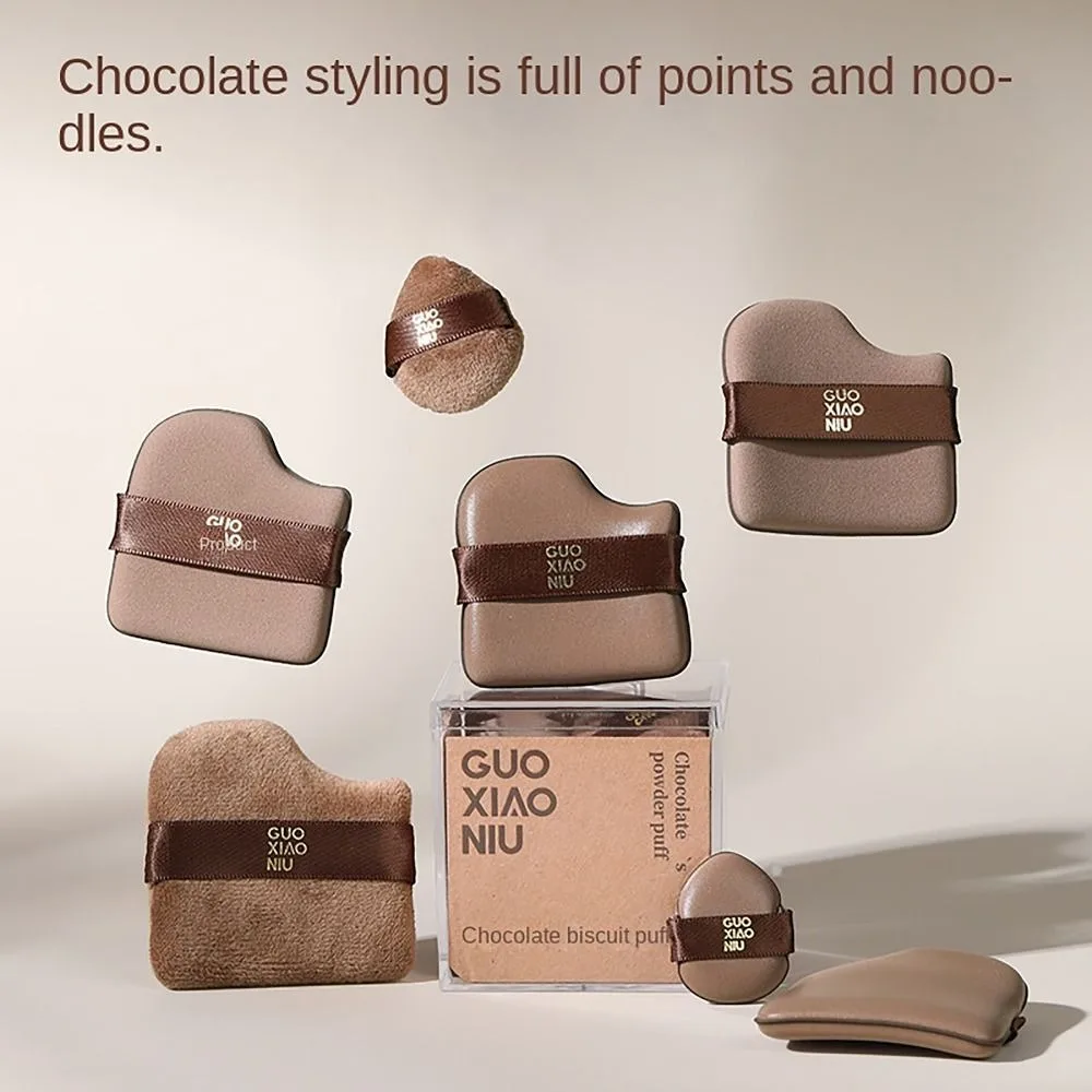 Mini licuadora de maquillaje, 6 uds., mezcla rápida, esponja de polvo suave, Color Chocolate, esponja de maquillaje de doble cara, maquillaje diario