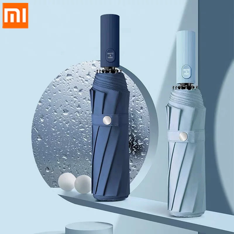 New Xiaomi Automatic Umbrella UV Black Glue Sunshade Men Women 10 Umbrella Bones Glue Sunscreen Anti-ultraviolet Sun