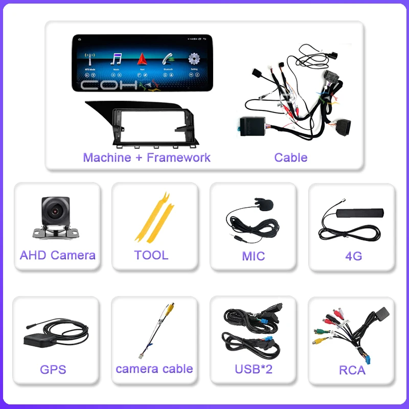 12.3 Inch For Mercedes Benz GLK X204 2008-2015 Dual System Android 15 8-Core Car Multimedia Player Car Radio GPS 4G Carplay Auto