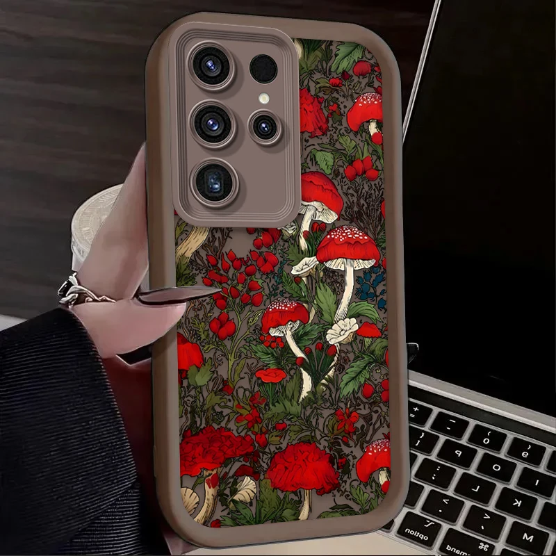 Custodia morbida estetica fungo per Samsung Galaxy S24 S25 S23 Ultra S22 S21 Plus FE A36 A56 A26 A16 A06 A15 A25 A35 A55 5G