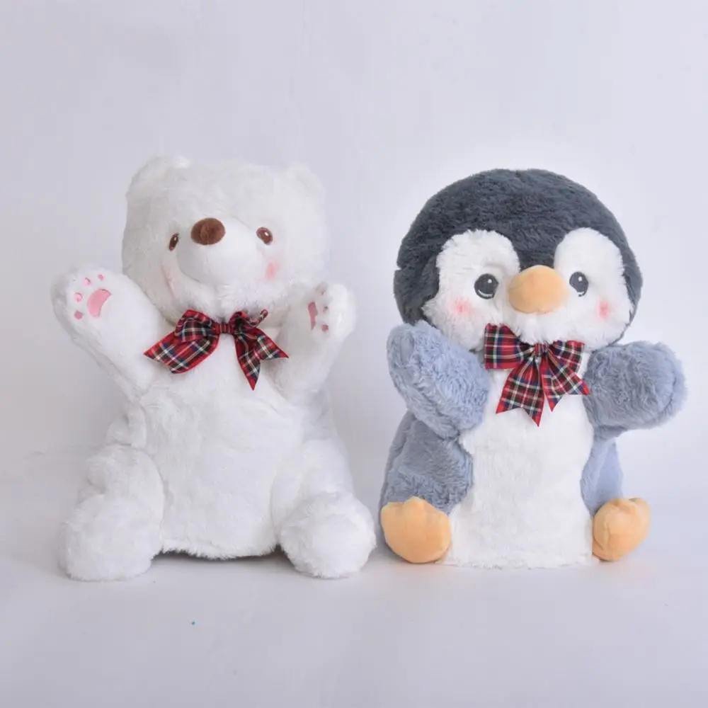 Fun Plush Stuffed Animal Hand Puppet Plushie Kawaii Penguin Puppet Toy Cute Panda Red Panda Hand Puppet Kids