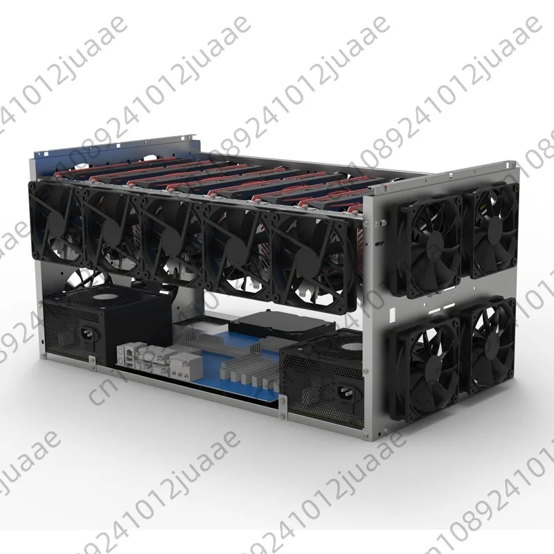 Stackable 6 cards, 8 cards, 10 cards, fixed rack, dual power supply, open AI supercomputing, multi-graphics rack