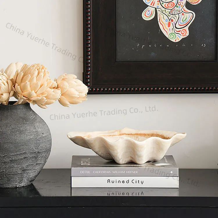 

Nostalgic retro shell art fruit plate simulation creative niche living room desktop personalized tray handicraft ornament