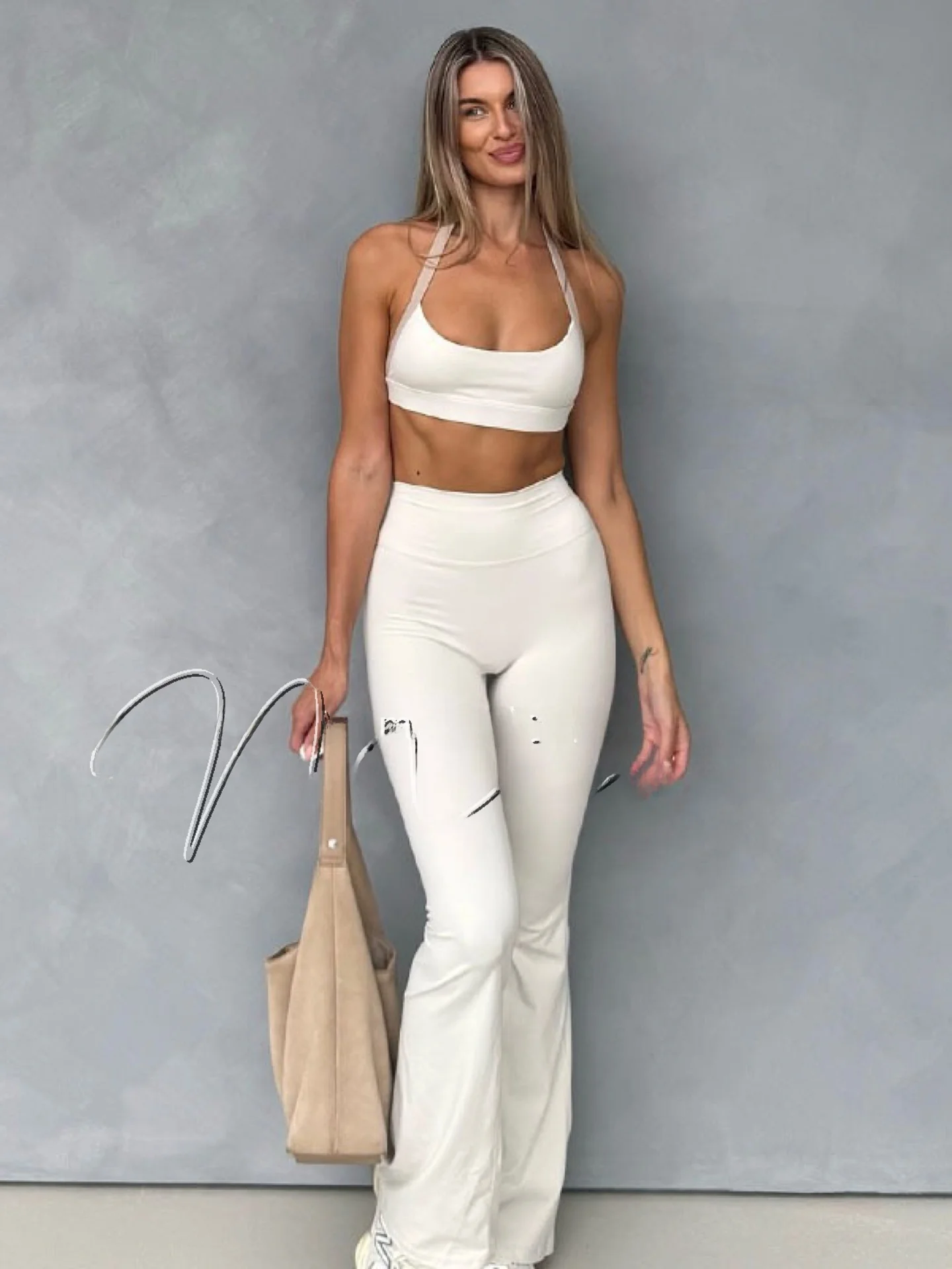High-Waist Quick-Dry Yoga Vest And Fitness Pants Tummy Control Butt Lifting Capri Length Breathable Moisture Wicking Gym Set
