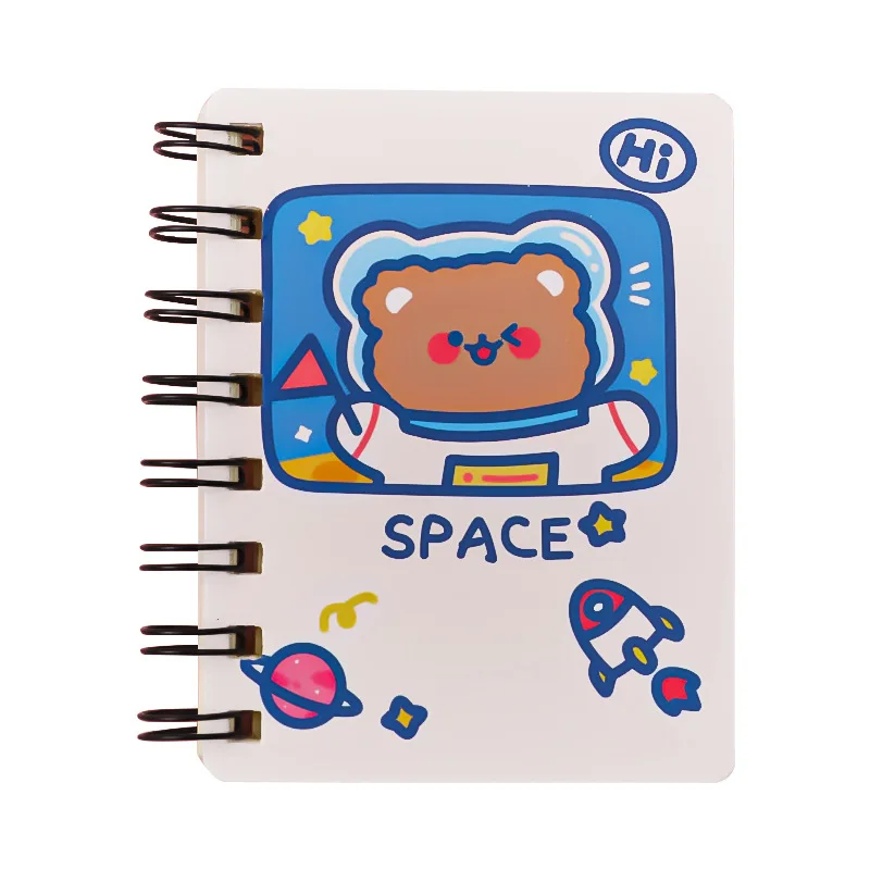 Korean Astronaut A7 Pocket Book Portable Notebook Student Cute Rollover Mini Thick Coil Stationery Kawaii Simple Journal Office