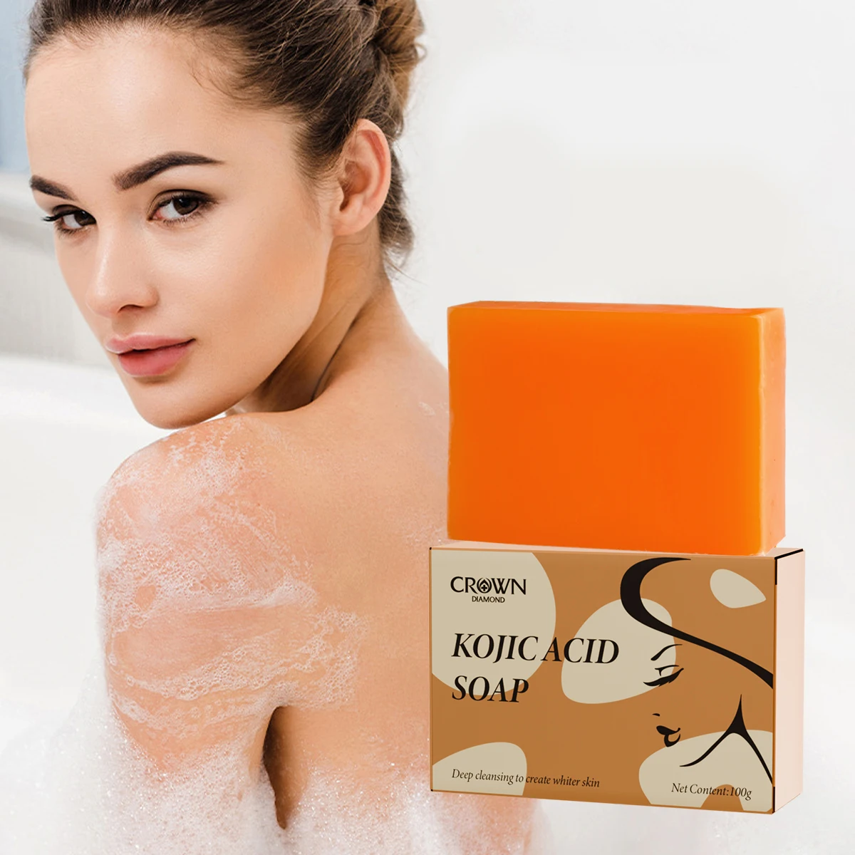 100g Cleansing and Nourishing Kojic Acid Soap with Vitamin C - Exfoliating and Moisturizing Soap for Even Skin Glowing Hydrated