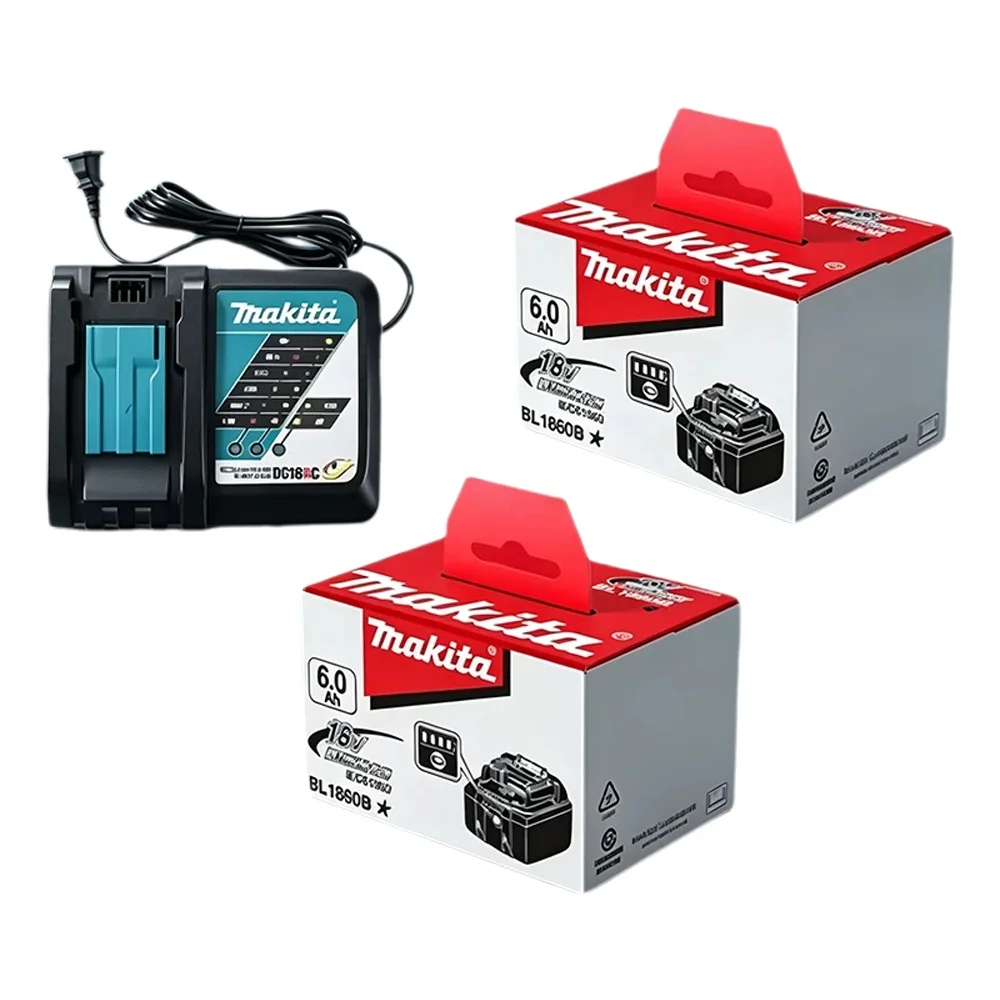 Makita BL1860B 18V 6,0Ah Lithium-Ionen Akku für Akku-Werkzeuge, Ersatz für Terrassenarbeiten, kompatibel mit LXT-Serie Werkzeugen