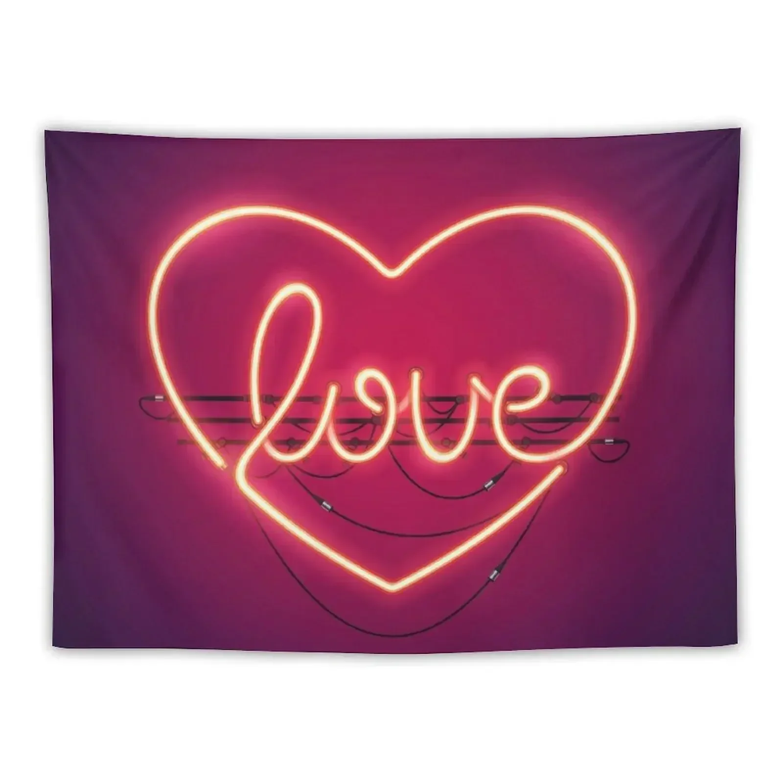 

Love Heart Neon Sign Tapestry Decoration Wall Wall Art Tapestry