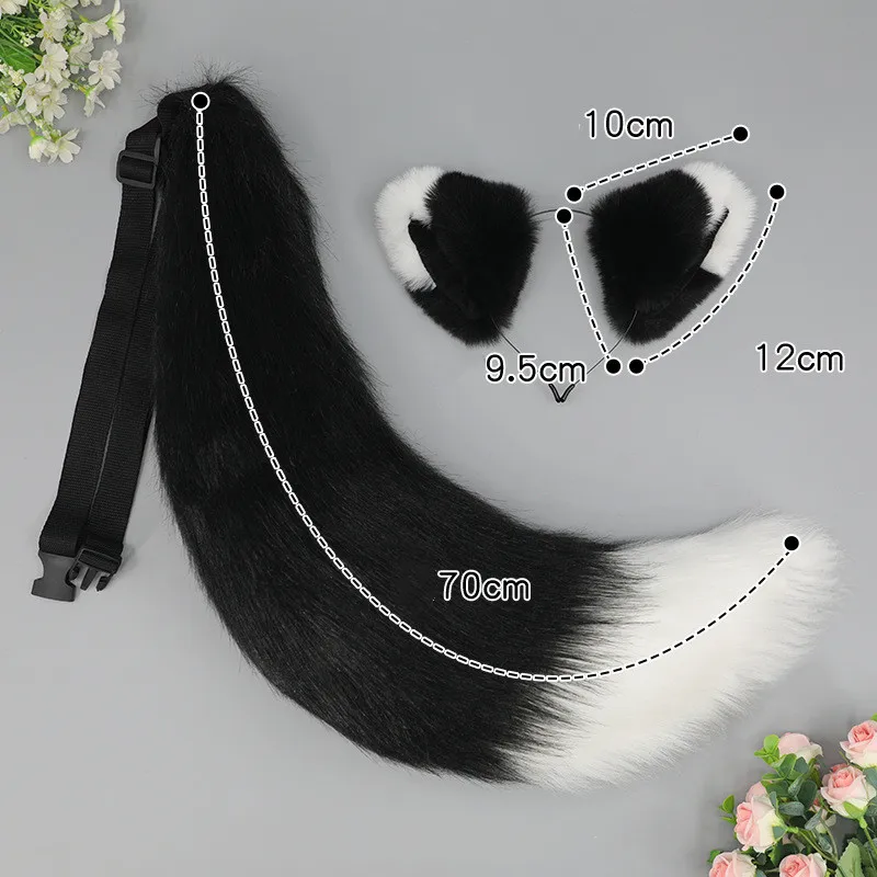 Handmade Simulated Fox Tail And Ear Animal Cosplay Prop Lolita Accessories Women's Club Costume