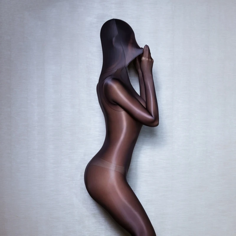 X-grande virilha aberta meias de corpo inteiro óleo brilhante transparente macacão puro magro bodysuit sexy lingerie feminina moldar catsuit