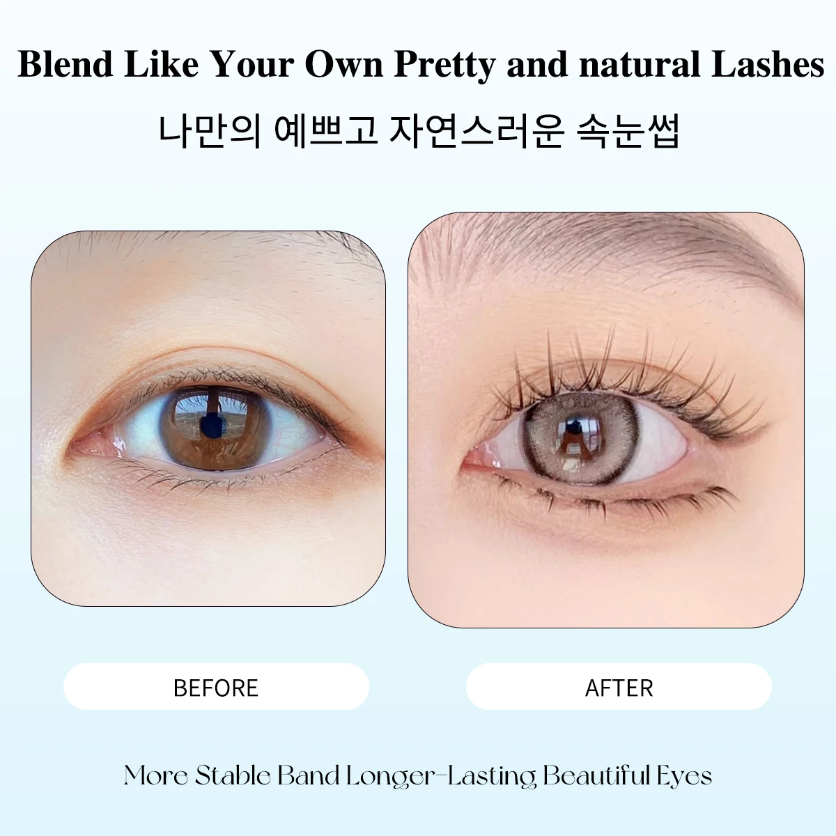 5 Paar W70 falsche Wimpern, dünne, weiche Cluster-Wimpern, natürliche, dicke Manga-Wimpern mit klarem Band, koreanischer Stil, Anime-Make-up