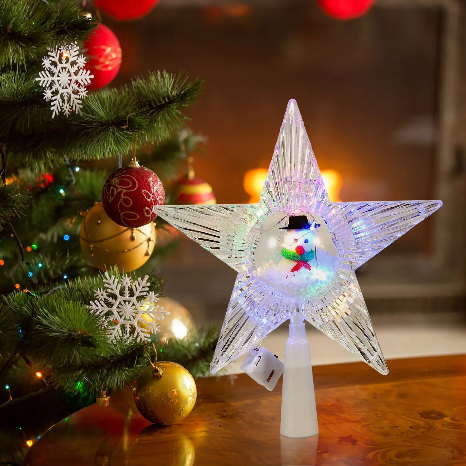 

Christmas Tree Top Star Crown Crystal Five Pointed Shaped Stylish Wall Holiday naments Christmas Supply